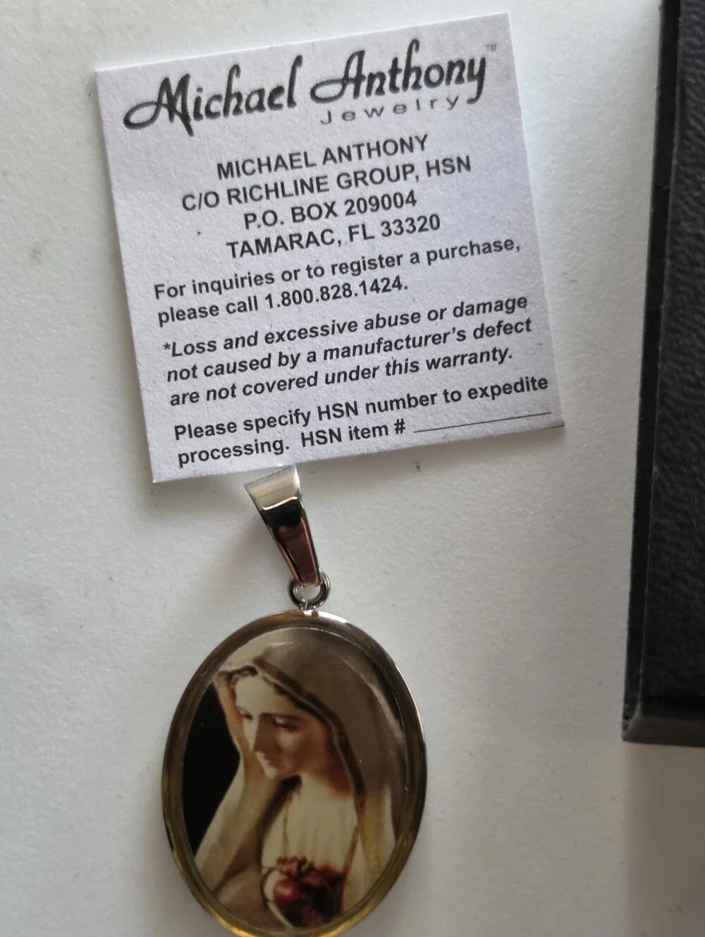 Michael Anthony Cream and Gold Religious Pendant Necklace